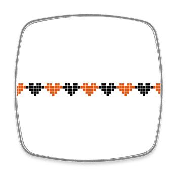 Knitting pattern pattern line heart - Square fridge magnet - white - Front