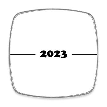 2023 Linie - Viereckiger Kühlschrankmagnet - Weiß - Vorne