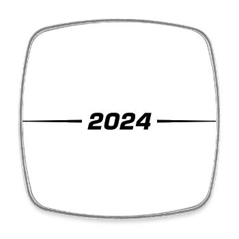 2024 Jahr - Viereckiger Kühlschrankmagnet - Weiß - Vorne