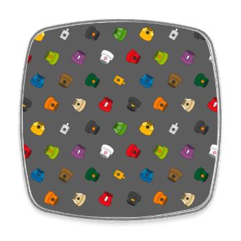 Caps & Colors 1.0 - Viereckiger Kühlschrankmagnet - Weiß - Vorne