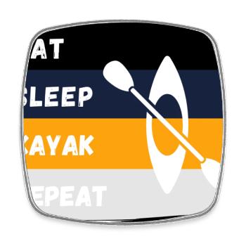 EAT SLEEP KAYAK REPEAT - Viereckiger Kühlschrankmagnet - Weiß - Vorne