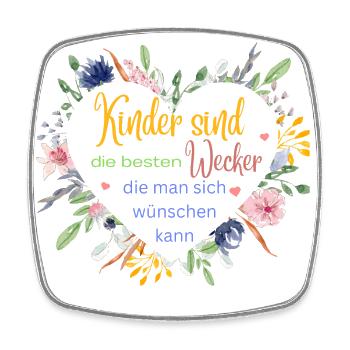 Kinder sind der beste Wecker! - Viereckiger Kühlschrankmagnet - Weiß - Vorne