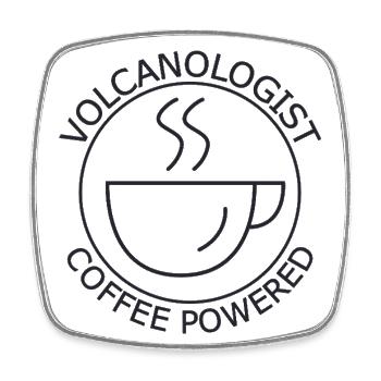 Volcanologist Coffee Powered Volcanology - Viereckiger Kühlschrankmagnet - Weiß - Vorne