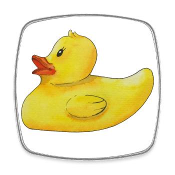 Quietscheente Badeente Gummiente niedliche Ente - Viereckiger Kühlschrankmagnet - Weiß - Vorne