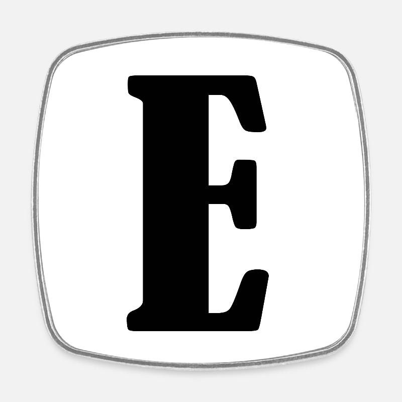 E - Viereckiger Kühlschrankmagnet - Weiß