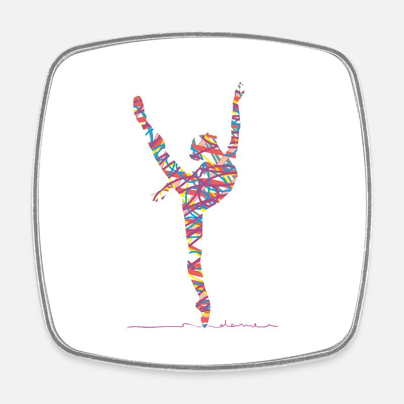 Ballet Dancing - Square fridge magnet - white