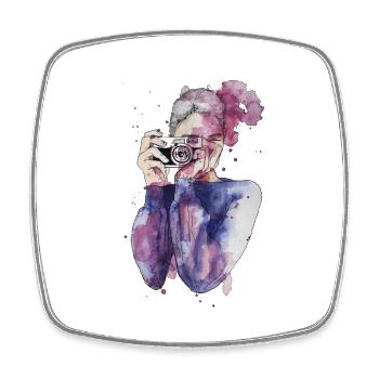 Selfie by carographic - Viereckiger Kühlschrankmagnet - Weiß - Vorne