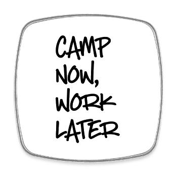 Camping - Magnet carré - blanc - Devant