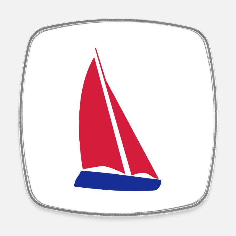sailboat - Square fridge magnet - white