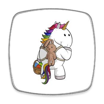 Oster Comic Einhorn - Viereckiger Kühlschrankmagnet - Weiß - Vorne