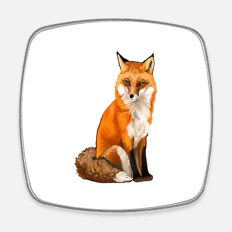 Fuchs - Viereckiger Kühlschrankmagnet - Weiß