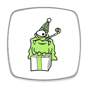 anniversaire seul solitaire triste célébrant des cadeaux - Magnet carré - blanc - Devant