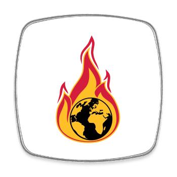 erde on fire planet heimat klimawandel globale erw - Viereckiger Kühlschrankmagnet - Weiß - Vorne