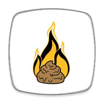 shit is on fire scheisse kot haufen haeufchen kack - Viereckiger Kühlschrankmagnet - Weiß - Vorne
