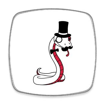 Monsieur Messieurs Cylindre riche monocle lunettes s - Magnet carré - blanc - Devant