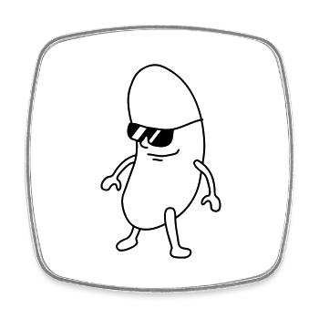 Cool Bean - Square fridge magnet - white - Front
