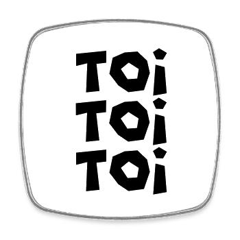knock on wood theater - Square fridge magnet - white - Front
