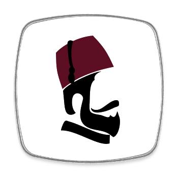 Ottoman Man - Viereckiger Kühlschrankmagnet - Weiß - Vorne
