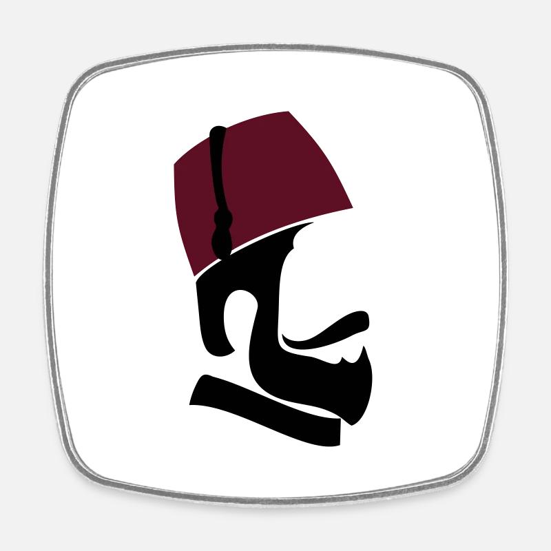 Ottoman Man - Square fridge magnet - white