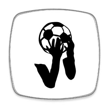 football head grip logo - Square fridge magnet - white - Front