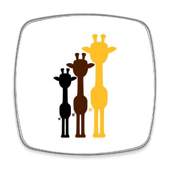 3 Couleurs Cool Girafe Contour Ombre Silhouette - Magnet carré - blanc - Devant