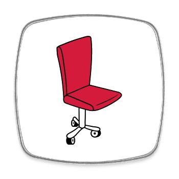 chair with wheels swivel chair boss gamer c - Square fridge magnet - white - Front