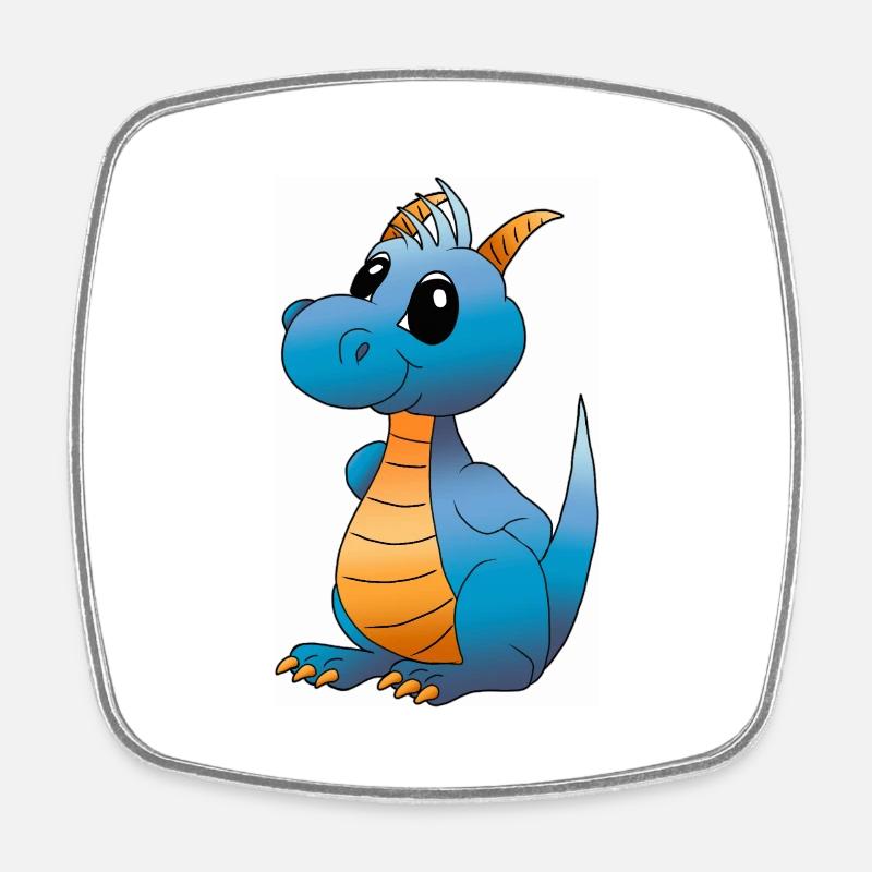 Blue Dragon - Square fridge magnet - white