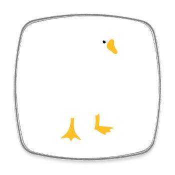 VERY angry white goose - Square fridge magnet - white - Front