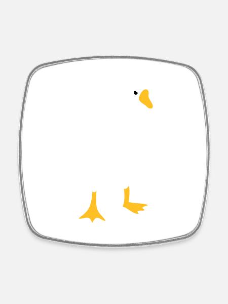 Sehr böse weiße Gans - Viereckiger Kühlschrankmagnet - Weiß