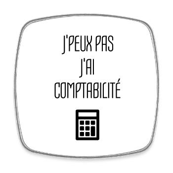 comptable / comptabilité / compter / chiffre - Magnet carré - blanc - Devant