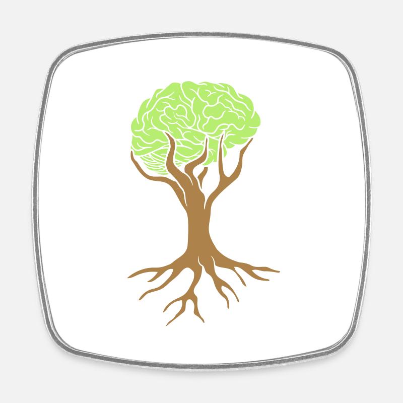 Conception d'arbre de cerveau - Magnet carré - blanc