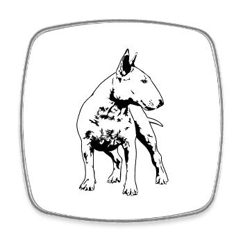 BULLTERRIER Wilsigns Bull Terrier portrait de chien - Magnet carré - blanc - Devant