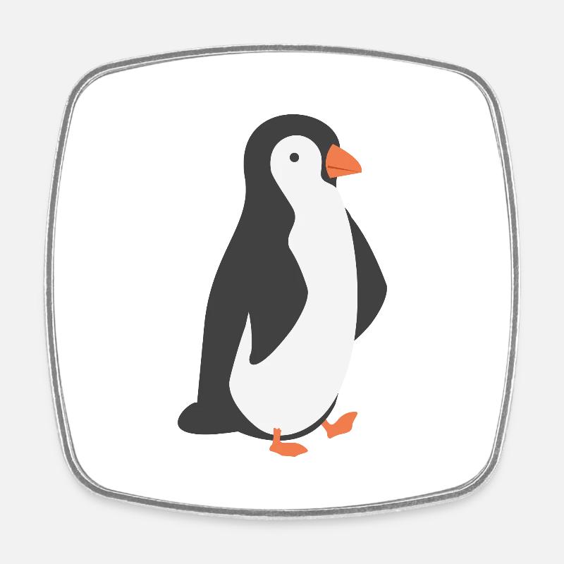 Penguin - Square fridge magnet - white
