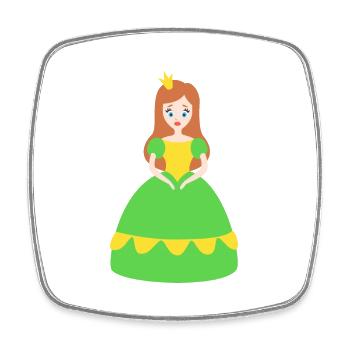 Prinzessin - Viereckiger Kühlschrankmagnet - Weiß - Vorne