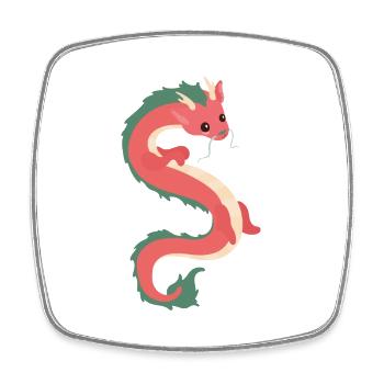 chinese dragon - Square fridge magnet - white - Front