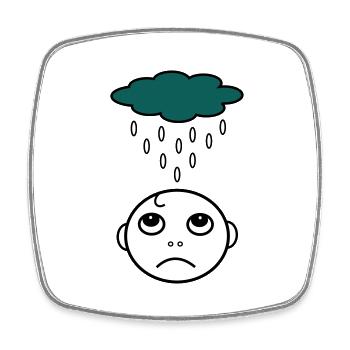 Bad weather - Square fridge magnet - white - Front