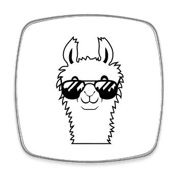 Lunettes de soleil Alpaca Cool - Magnet carré - blanc - Devant