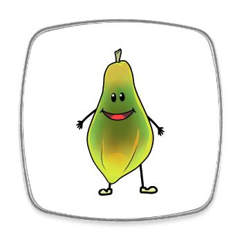 Früchte Obst Südfrüchte Frucht Fantasy Papaya - Viereckiger Kühlschrankmagnet - Weiß - Vorne