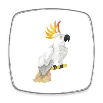 Kakadu Papagei Design - Viereckiger Kühlschrankmagnet - Weiß - Vorne