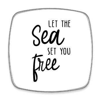Laisse la mer te rendre libre ! - Magnet carré - blanc - Devant