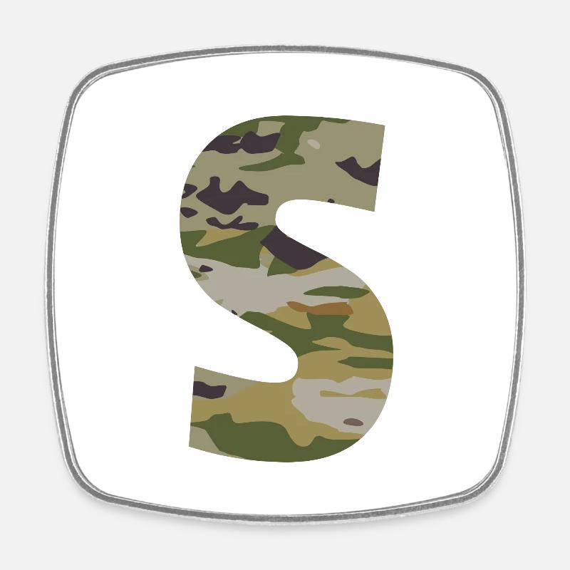 Lettre de camouflage S - Magnet carré - blanc