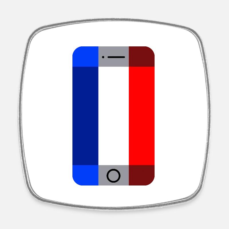 France bleu blanc rouge Drapeau Smartphone - Magnet carré - blanc