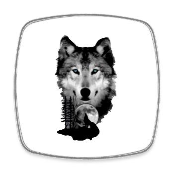 Loups - Magnet carré - blanc - Devant