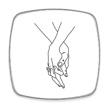 hands couple - Viereckiger Kühlschrankmagnet - Weiß - Vorne