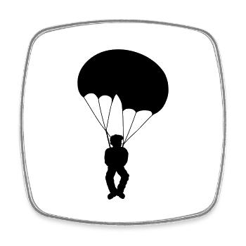 Conception de parachutiste Silhouette - Magnet carré - blanc - Devant