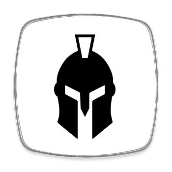 Spartaner Helm - Viereckiger Kühlschrankmagnet - Weiß - Vorne
