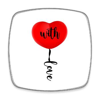 with love - Square fridge magnet - white - Front