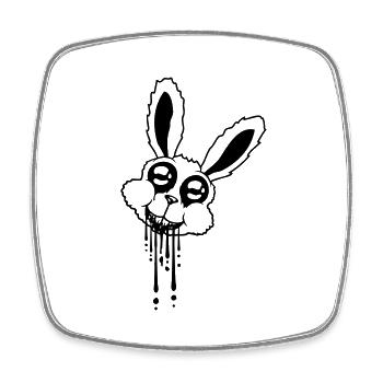 Head Rabbit Blood - Square fridge magnet - white - Front
