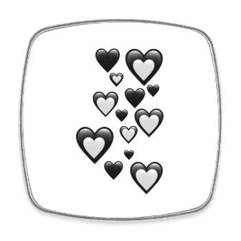 Herzen - Viereckiger Kühlschrankmagnet - Weiß - Vorne