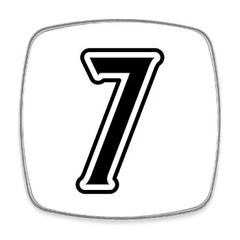 7 Zahl symbol - Viereckiger Kühlschrankmagnet - Weiß - Vorne